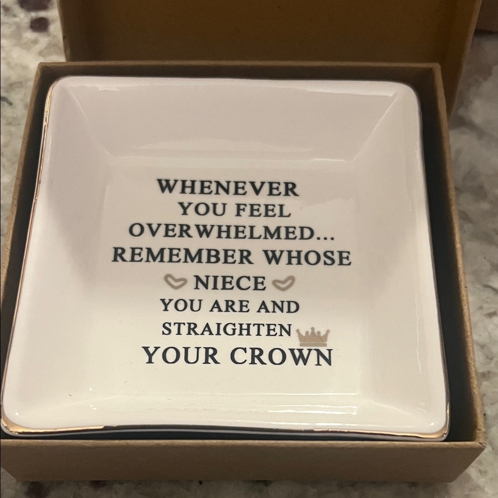Inspirational White Jewelry Dish